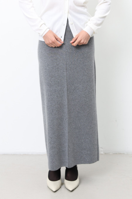 Длинная юбка из шерсти ягнят серая