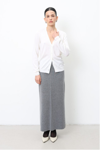 Длинная юбка из шерсти ягнят серая