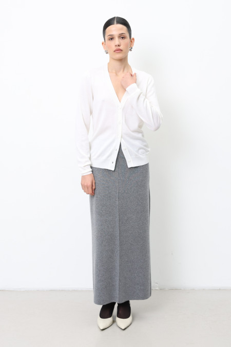 Длинная юбка из шерсти ягнят серая