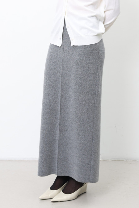 Длинная юбка из шерсти ягнят серая
