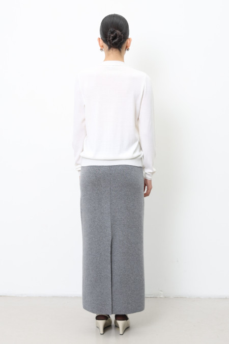 Длинная юбка из шерсти ягнят серая