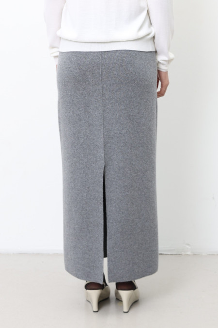 Длинная юбка из шерсти ягнят серая