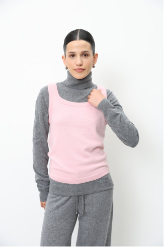 Базовый топ из шерсти ягнят розовый