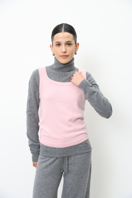 Базовий топ з вовни ягнят рожевий