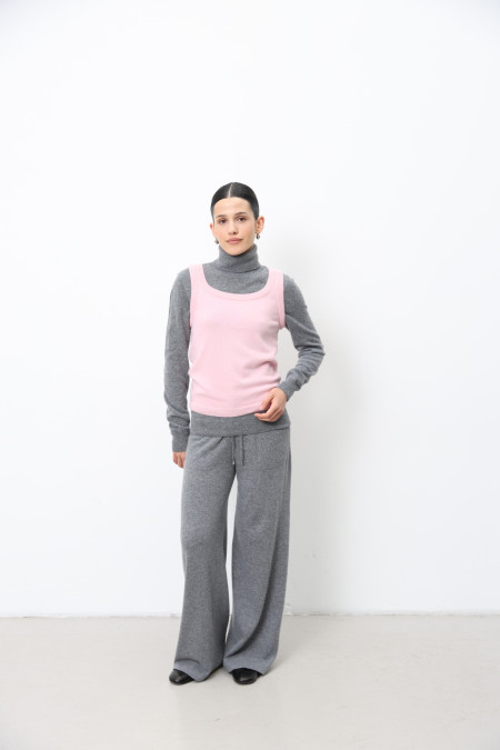 Базовий топ з вовни ягнят рожевий