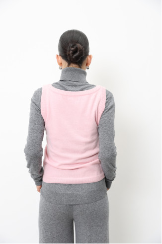 Базовый топ из шерсти ягнят розовый