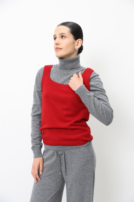 Basic Dark Red Lambswool Top