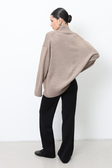 Прямі трикотажні штани з вовни чорні Прямі трикотажні штани з вовни чорні