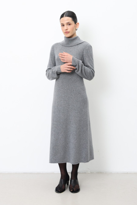 Міді-сукня з вовни ягнят сіра Міді-сукня з вовни ягнят сіра