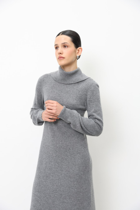 Міді-сукня з вовни ягнят сіра Міді-сукня з вовни ягнят сіра