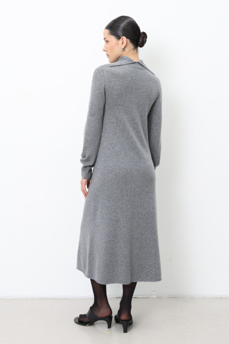 Міді-сукня з вовни ягнят сіра Міді-сукня з вовни ягнят сіра