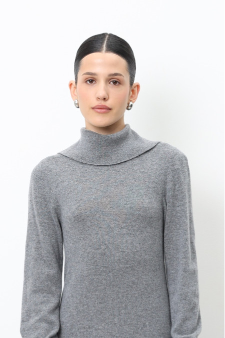 Міді-сукня з вовни ягнят сіра Міді-сукня з вовни ягнят сіра