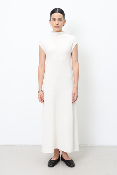 Off-White Sleeveless Lambswool Maxi Dress