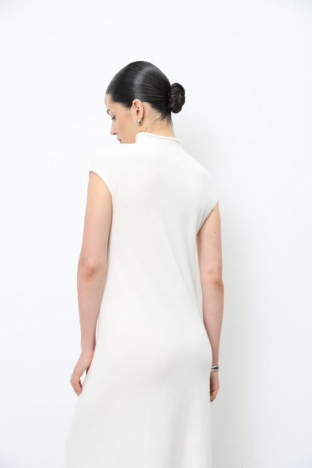 Off-White Sleeveless Lambswool Maxi Dress