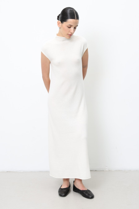 Off-White Sleeveless Lambswool Maxi Dress