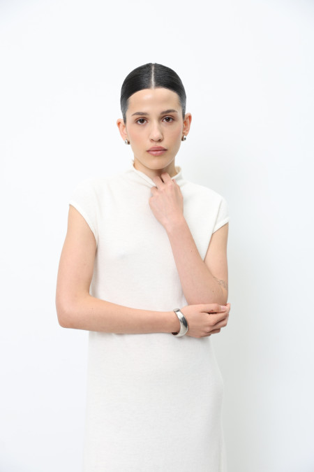 Off-White Sleeveless Lambswool Maxi Dress