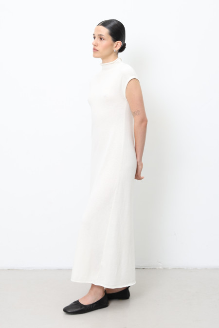 Off-White Sleeveless Lambswool Maxi Dress
