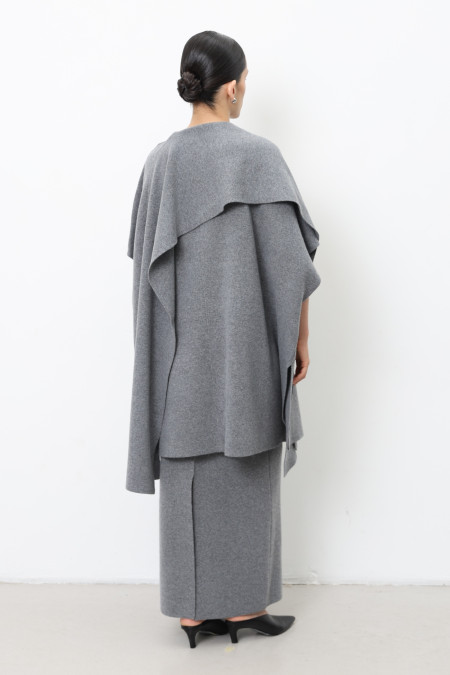 Grey Oversized Lambswool Poncho