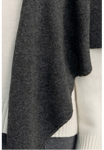 Хустка крупної в'язки з м'якої вовни ягнят темно-сіра