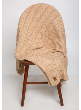 Cable knit throw blanket 150x200 beige