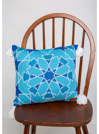 Marroccan cotton pillow 45x45 blue