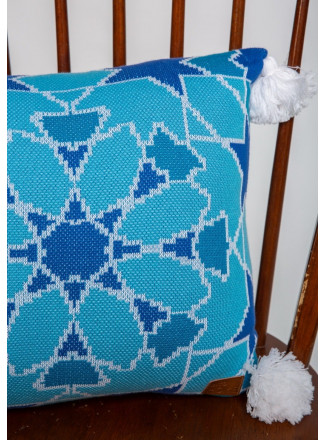 Marroccan cotton pillow 45x45 blue