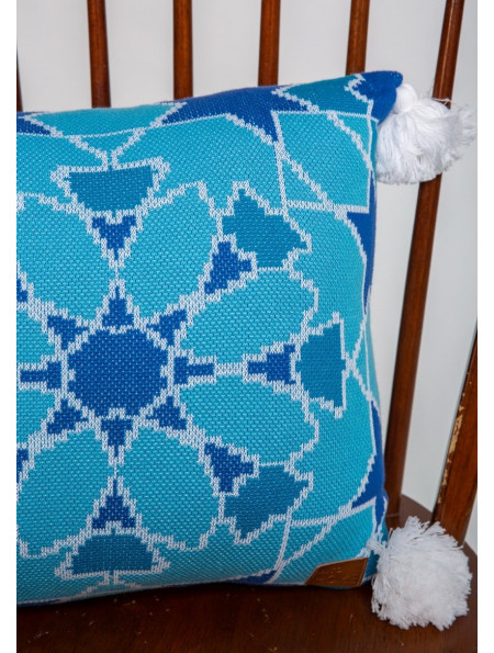 Бавовняна подушка "Марокко" 45х45 блакитна