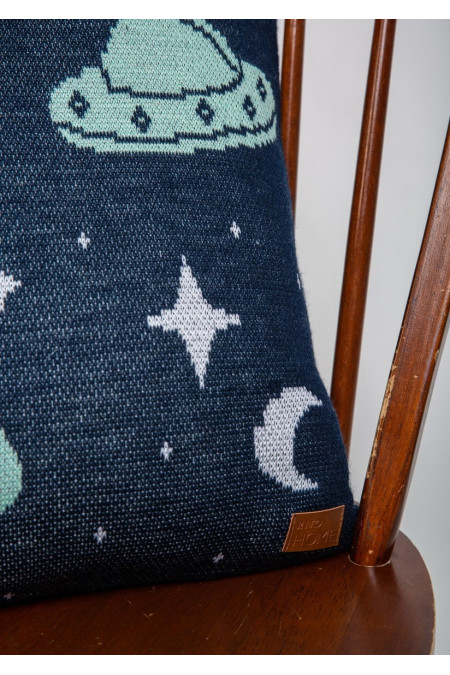 Жакардова подушка "Космос" 45х45 синя 