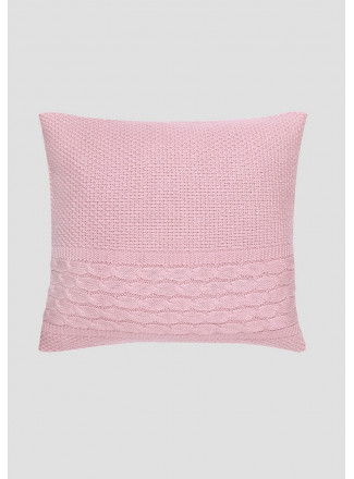 Cable knit pillow  45x45 pink