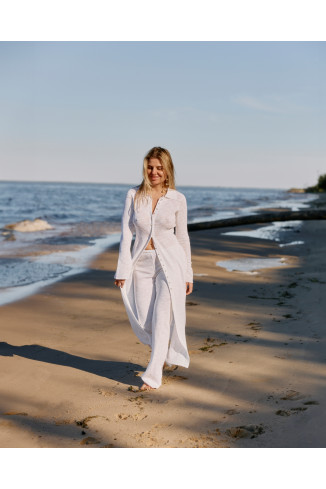 Длинный кардиган на пуговицах белый