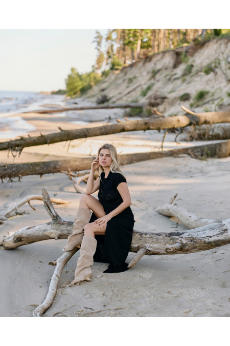 Long Black Button Down Dress