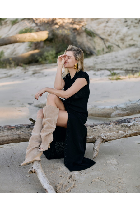 Long Black Button Down Dress