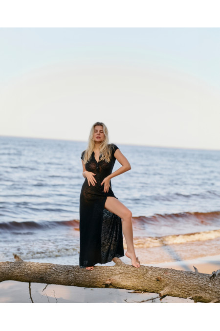 Long Black Button Down Dress