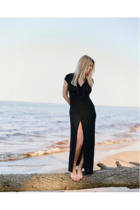 Long Black Button Down Dress