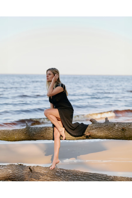 Long Black Button Down Dress