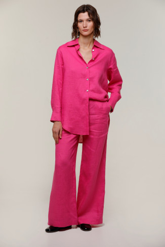 Брюки из льна голубые