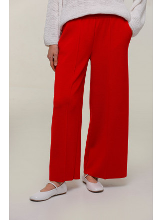 Довгі широкі штани зі стрілкою червоні