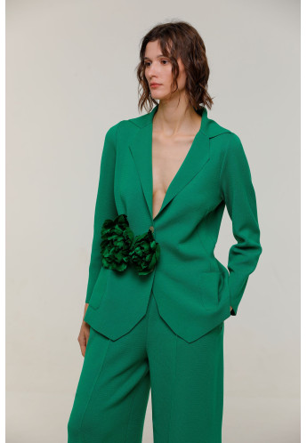Трикотажный пиджак из вискозы зеленый