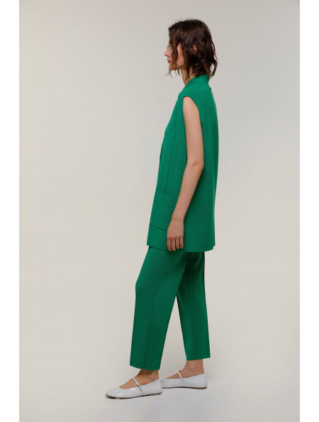 Трикотажні штани з кишенями зелені