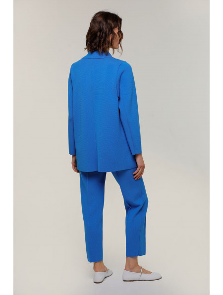 Трикотажные брюки с карманами голубые