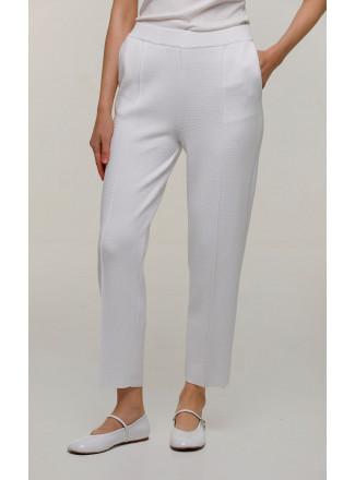 White Knitted Trousers 