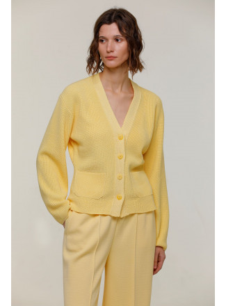 Yellow Cotton Cardigan