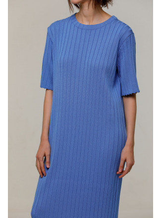 Blue Straight Midi Dress 