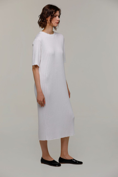 Прямое миди-платье белое