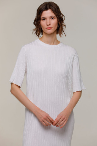 Прямое миди-платье белое