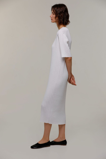Прямое миди-платье белое