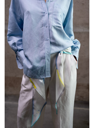 Blue Oversized Linen Shirt