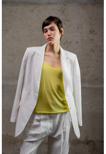 Лляний піджак на підкладці з віскози молочний