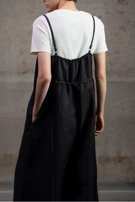 Комбінезон з льону чорний