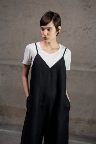 Комбінезон з льону чорний